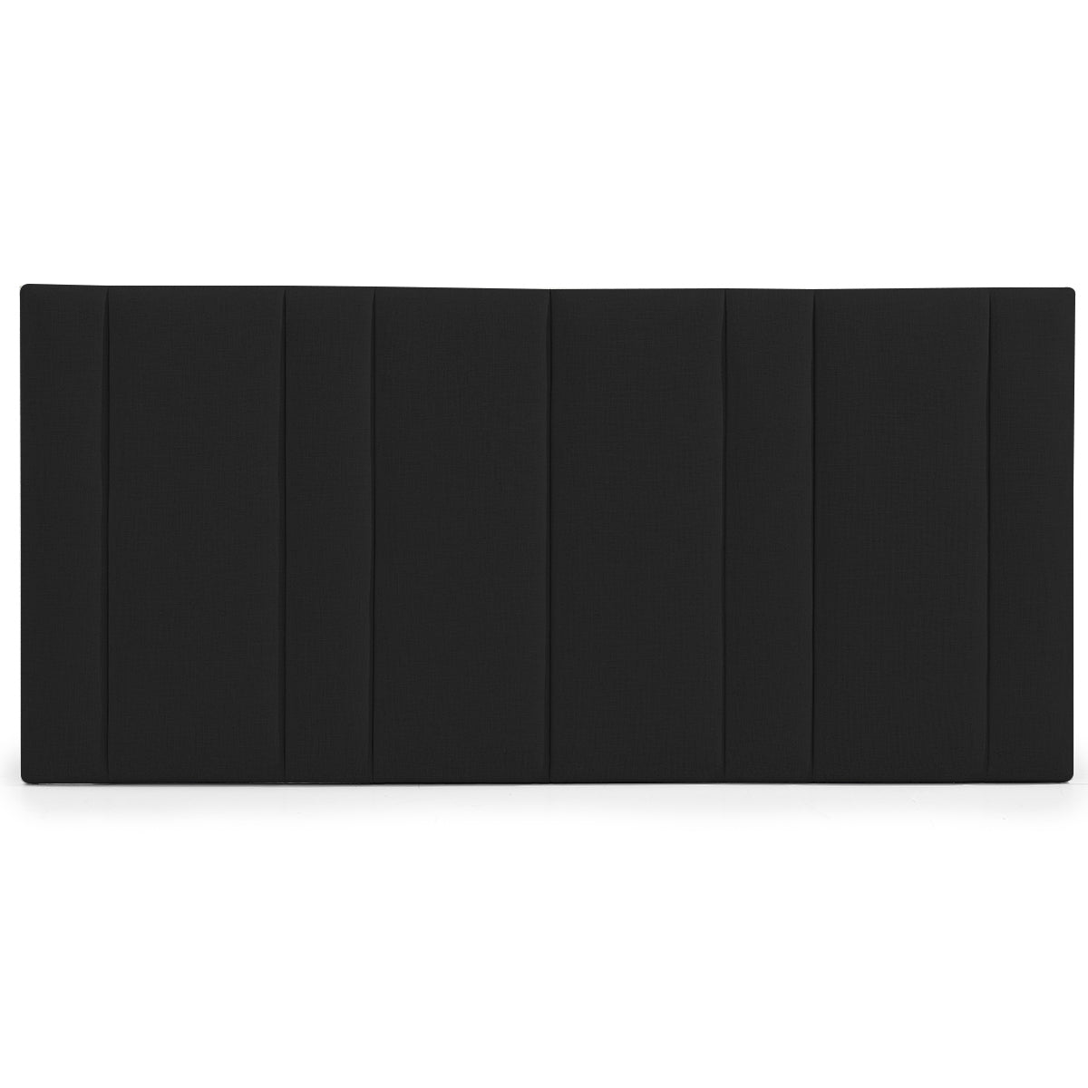 Bronx Panelled Queen Bedhead - Black Linen