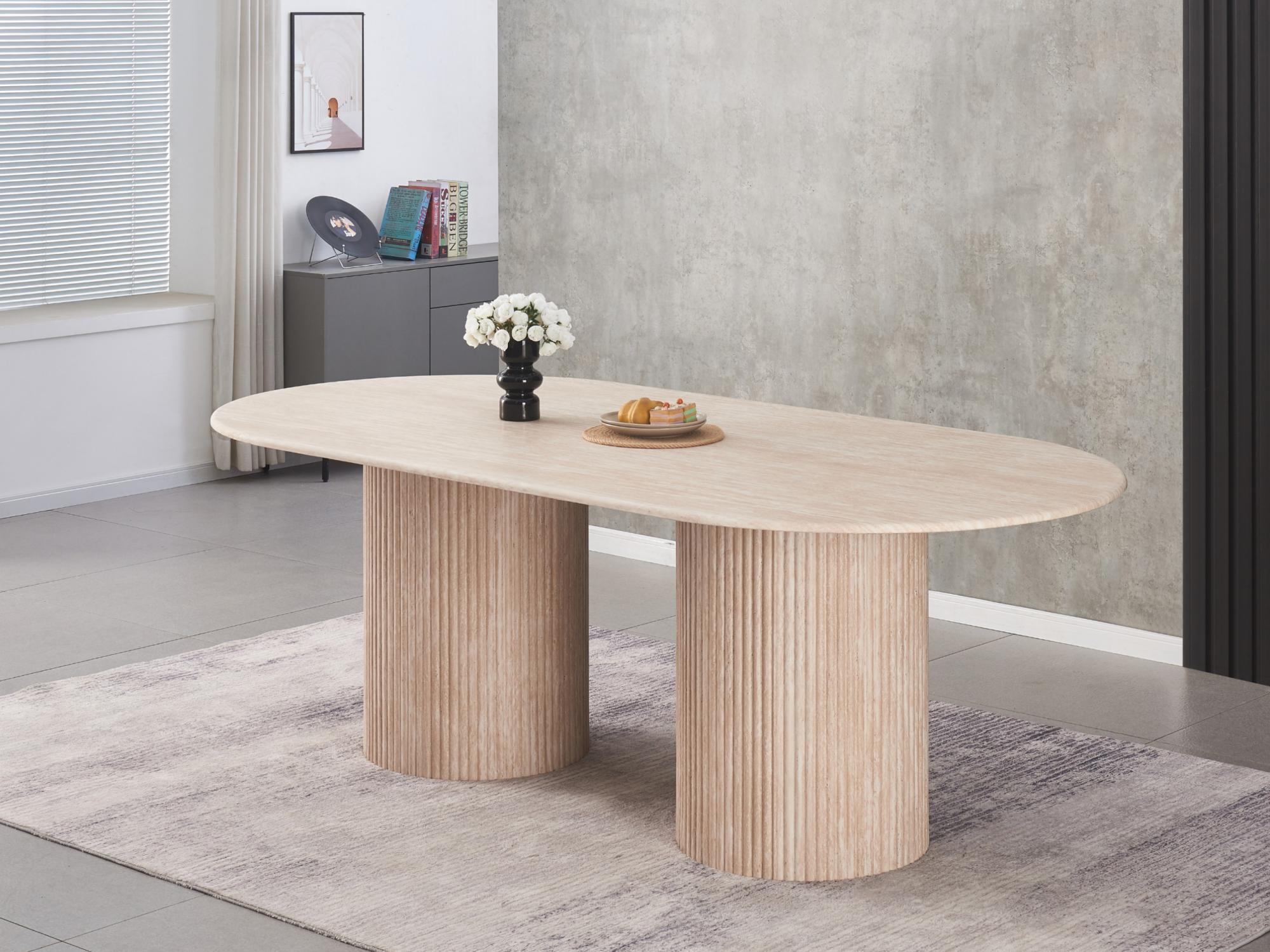 Pompeii Rectangular Dining Table Travertine