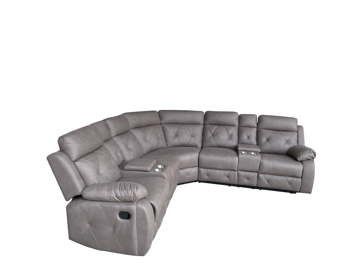 Oxley Corner Recliner Set - Brown Technology Fabric