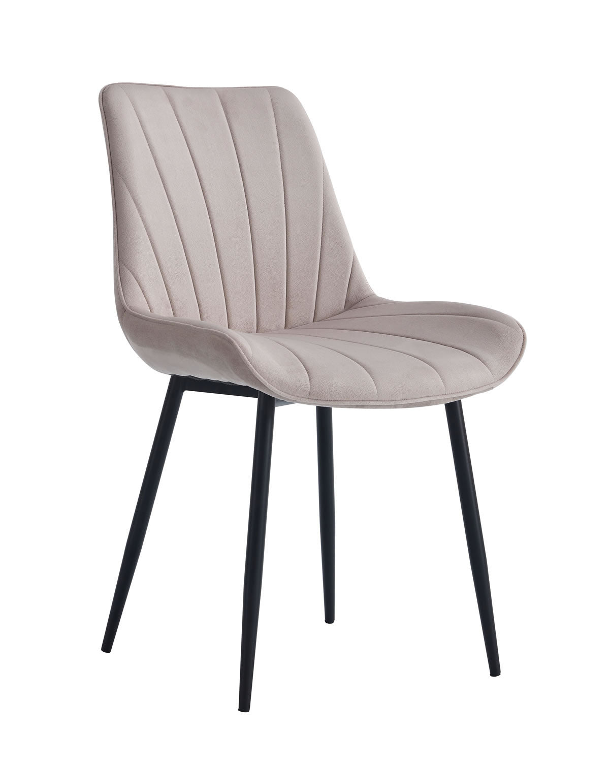 Loie Dining Chair - Black Powdercoated Steel Legs - Champagne Velluto Luxe Velvet
