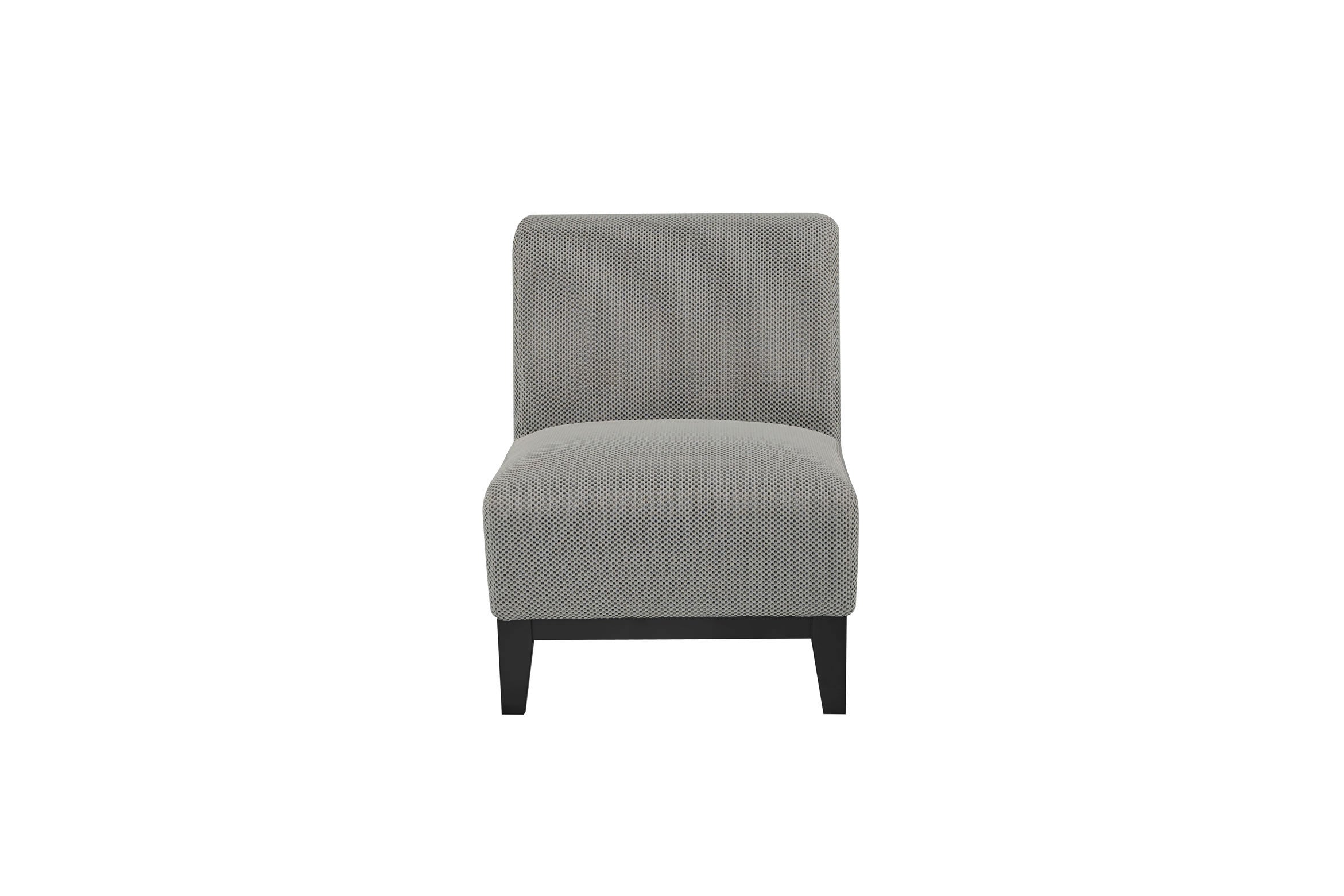 Aveena Chair w Dark Timber Legs - Grey Textured Fabric Upholstery