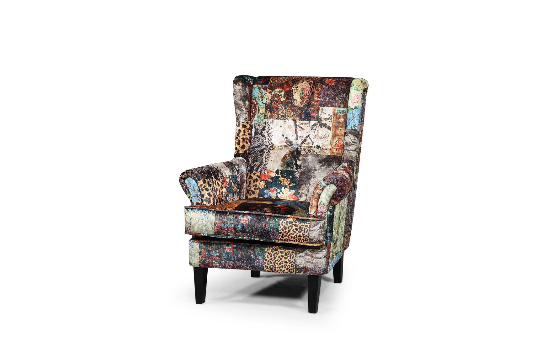 Blanford Chair Digital Print Patchwork Velvet