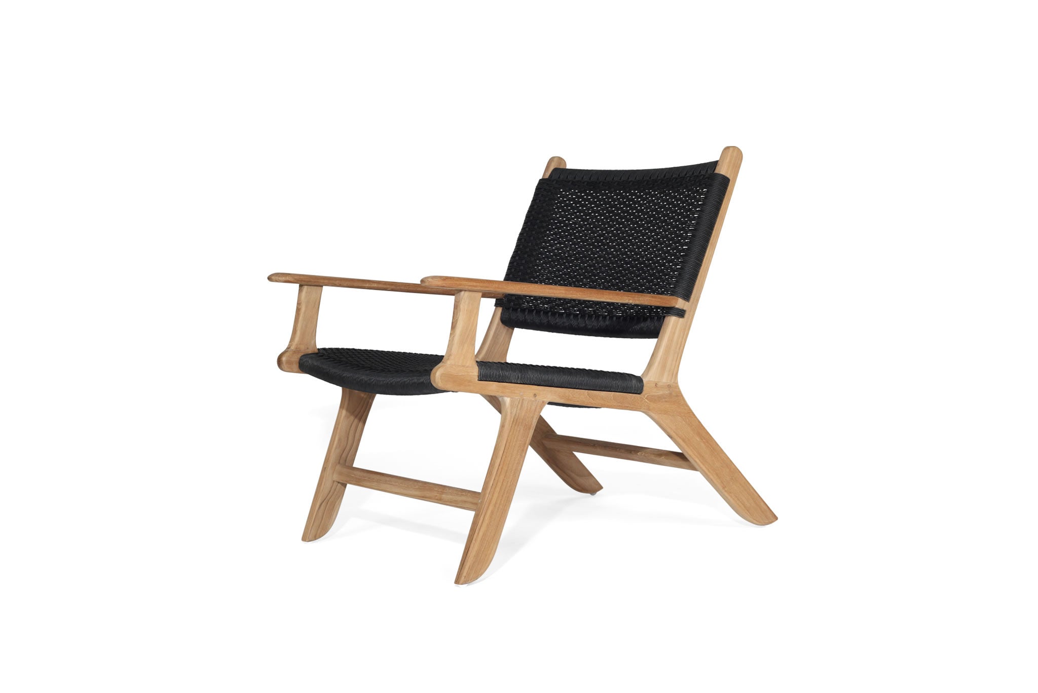 Zen Close Weave Backless Bar Stool with Arms - Black