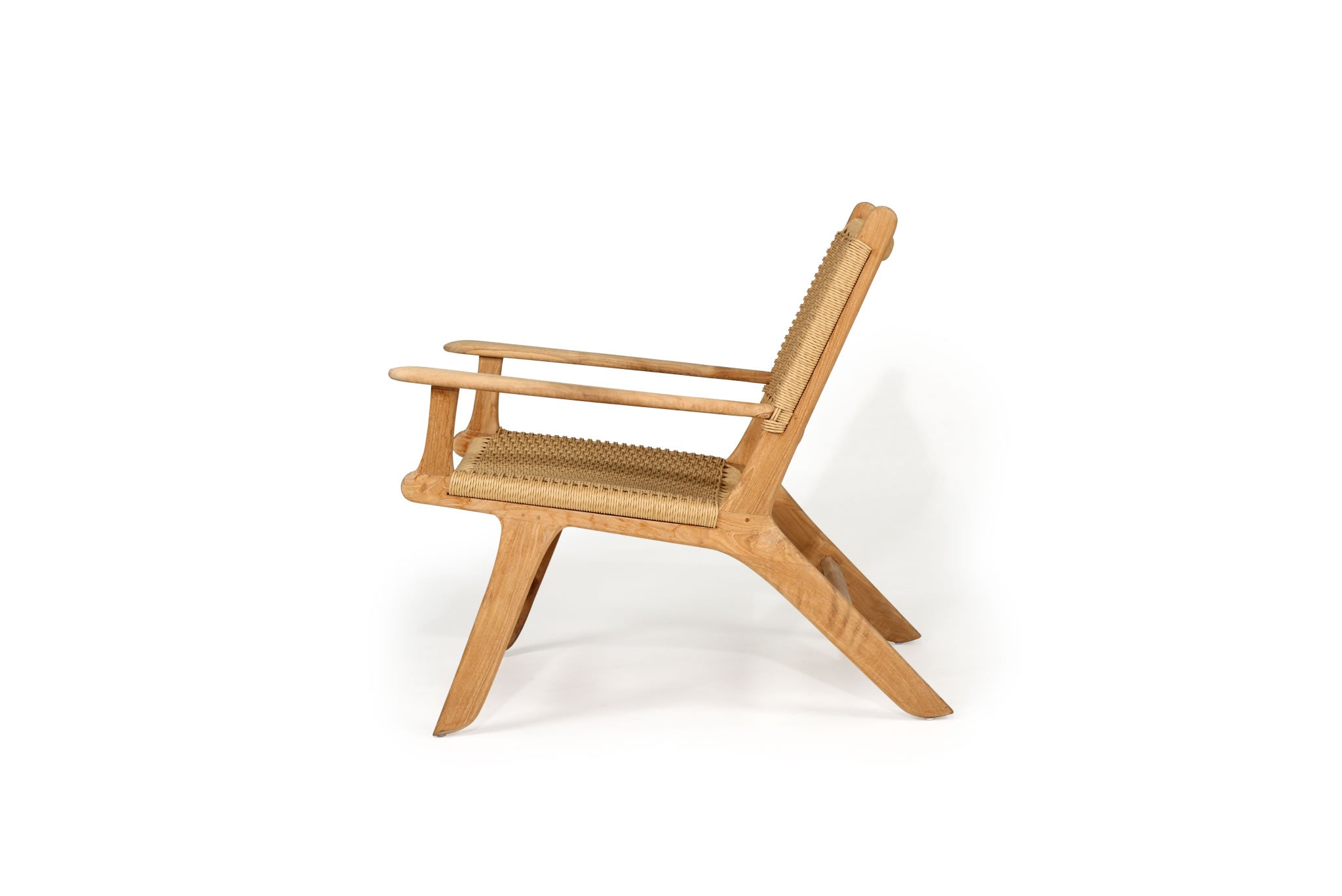 Zen Close Weave Lazy Chair with Arms - Sand