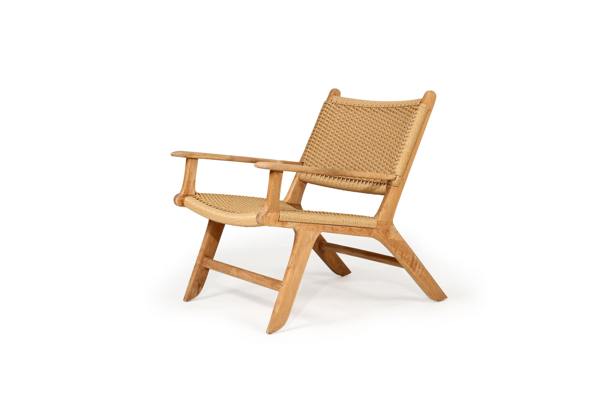 Zen Close Weave Lazy Chair with Arms - Sand