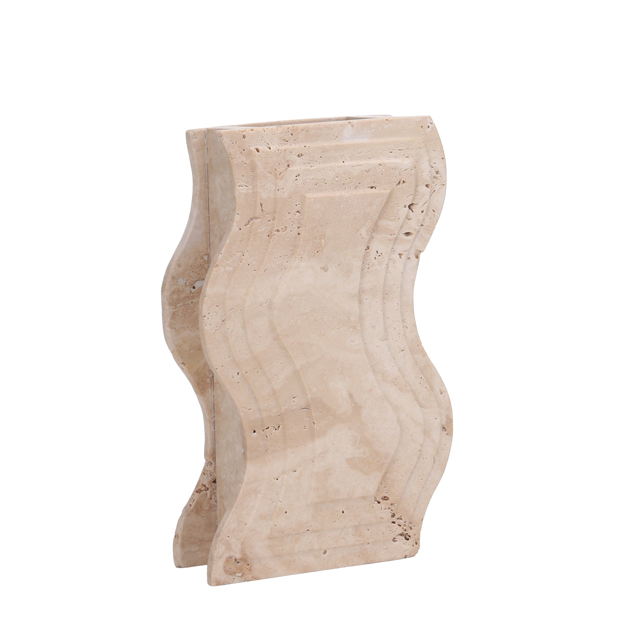 Sienna Curve Marble Vase - Beige