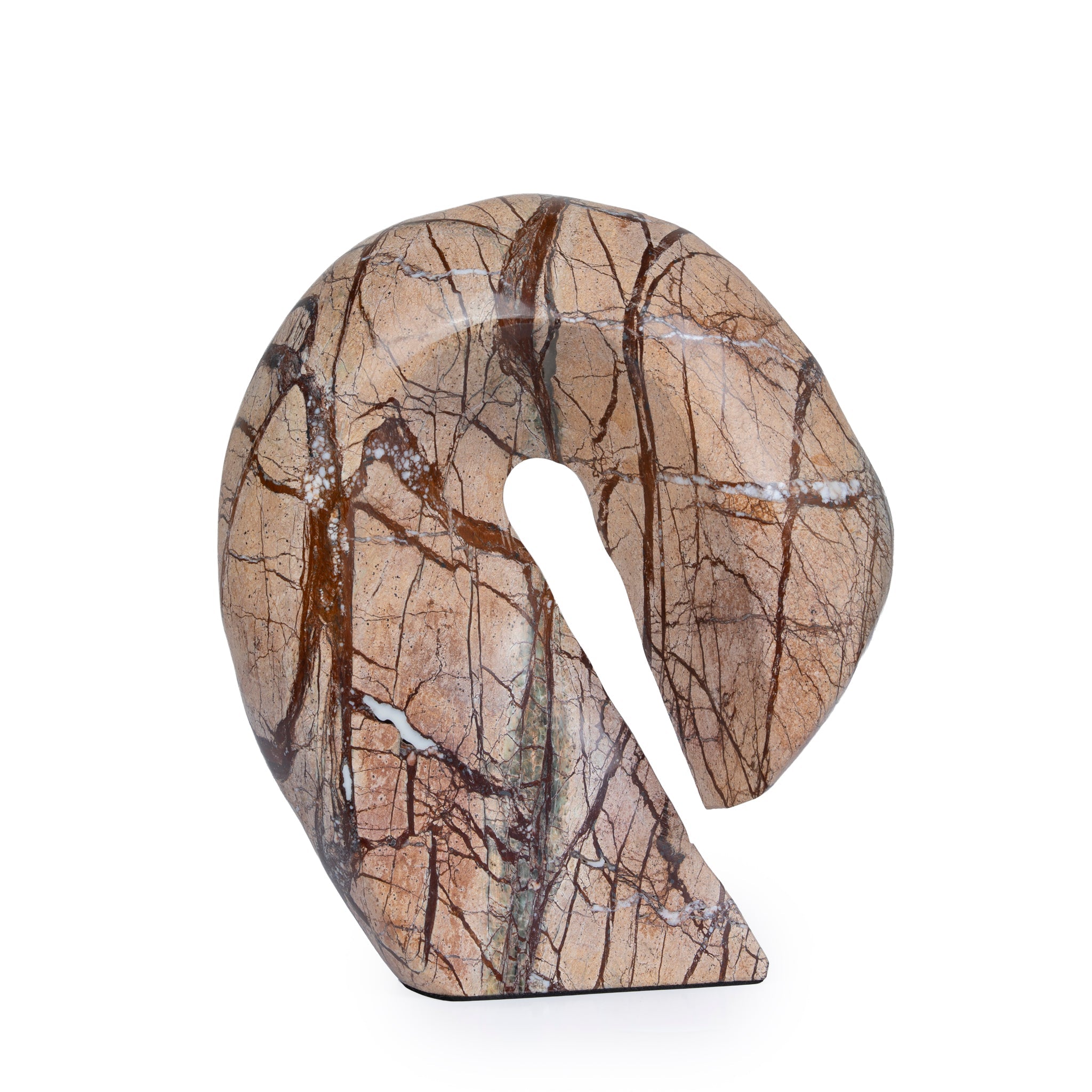 Orvia Sea Waves Marble Sculpture - Brown