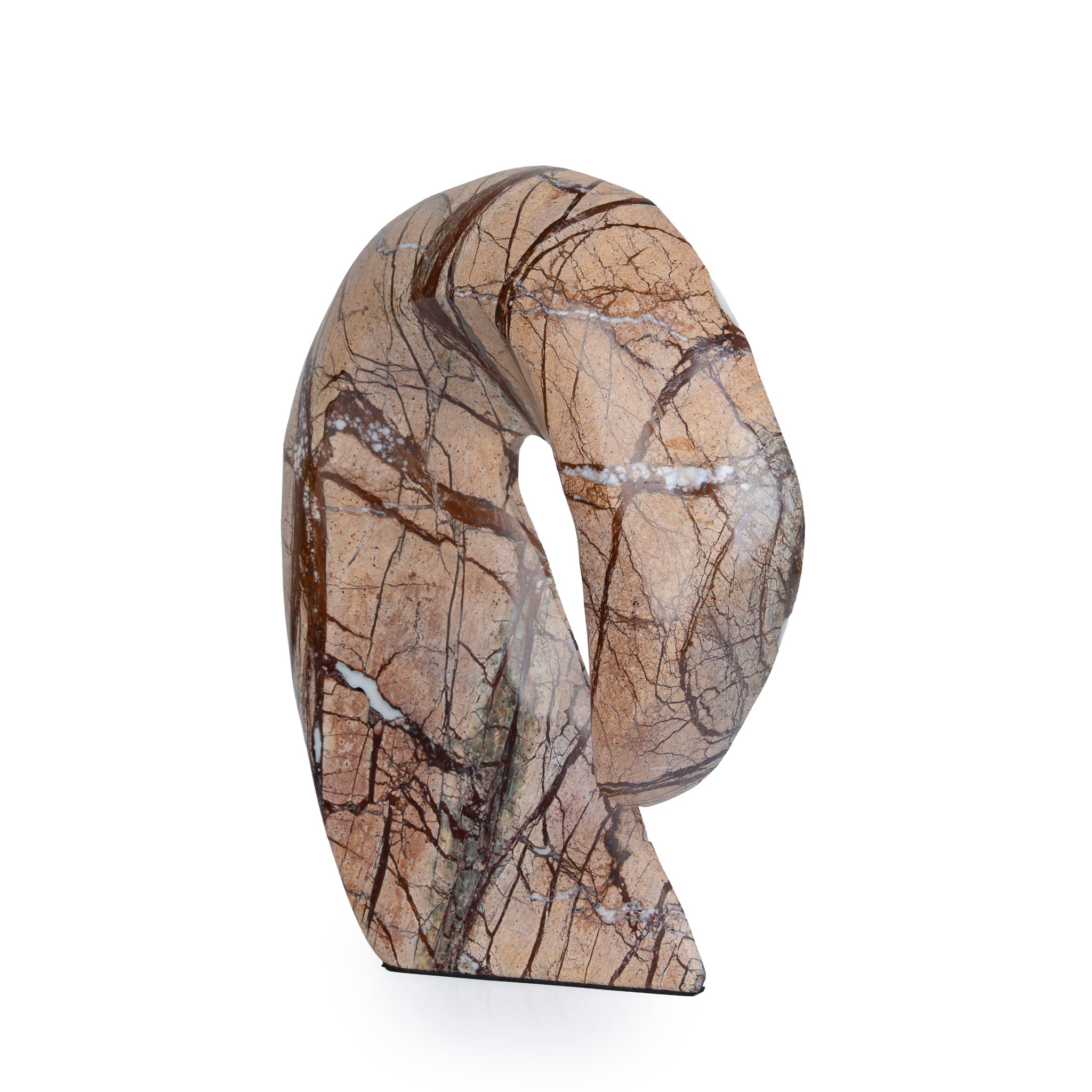 Orvia Sea Waves Marble Sculpture - Brown