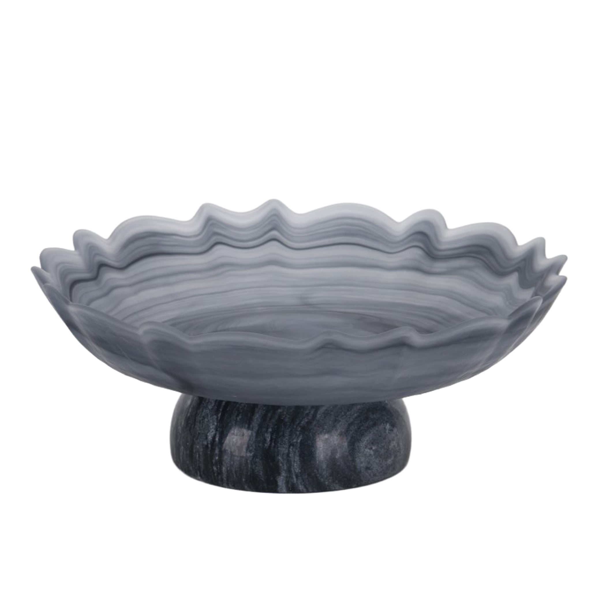 Zavora Lotus Glass Tray - Grey