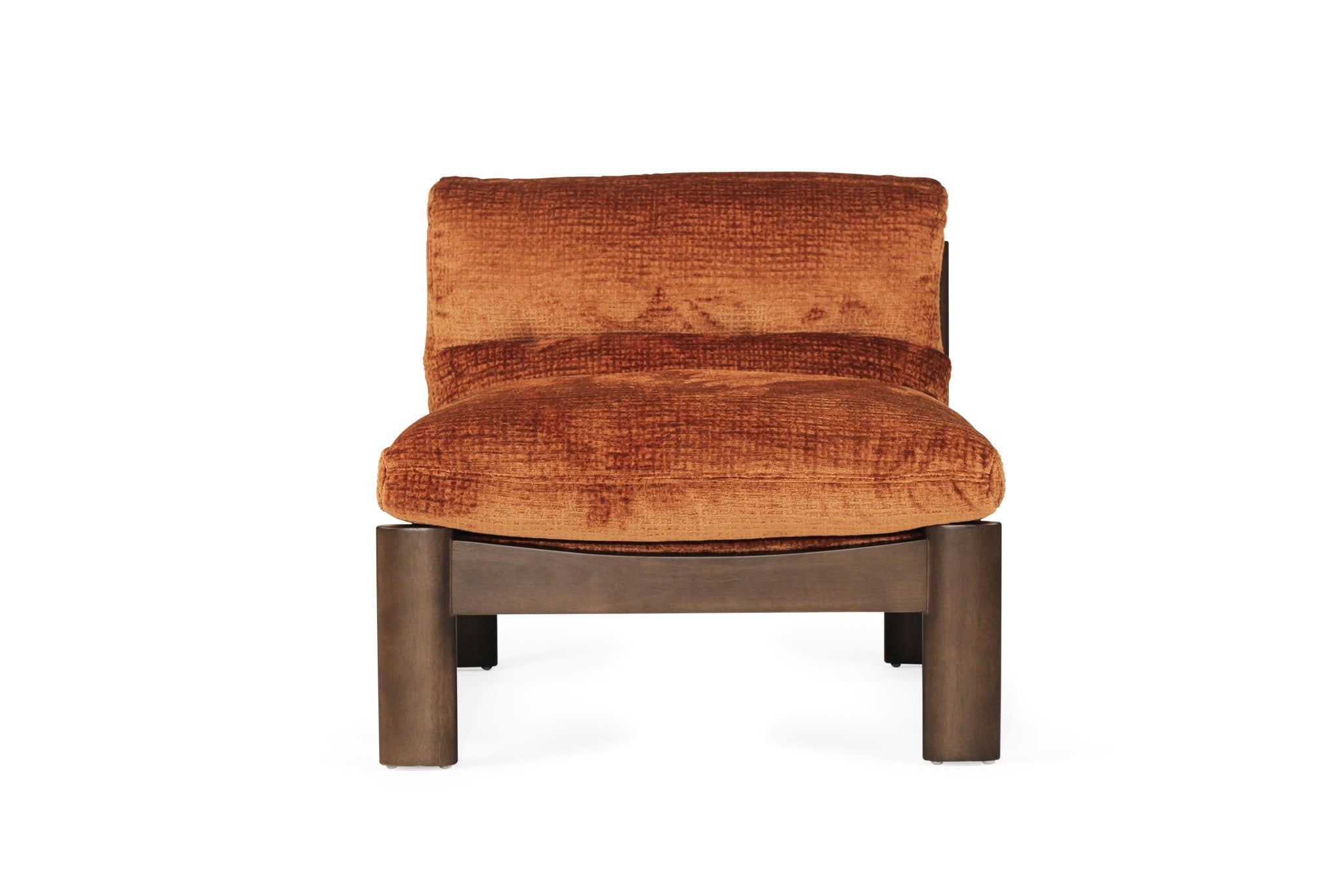 Parker Armchair - Burned Orange on Charcoal Frame