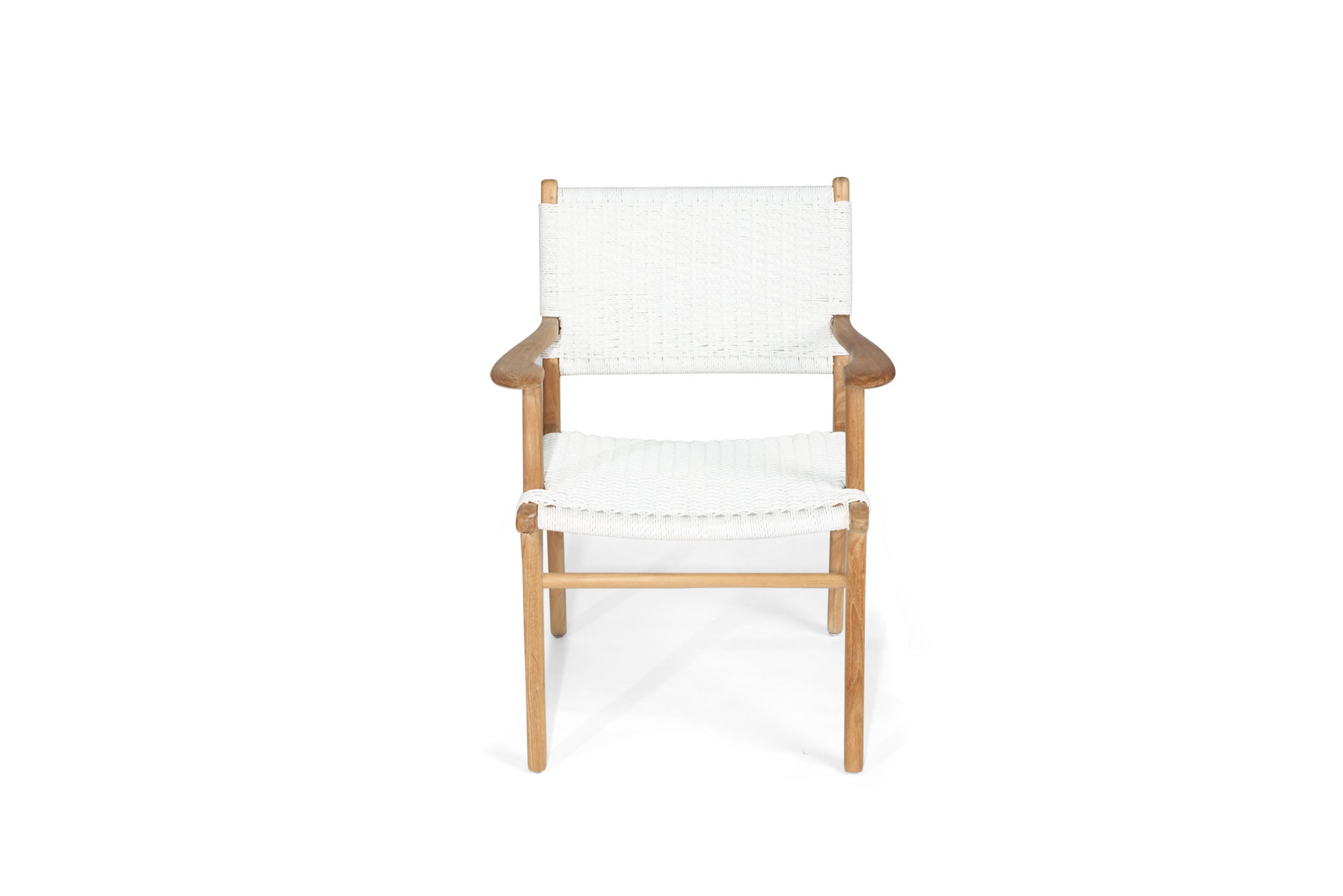 Zen Close Weave Dining Armchair - White