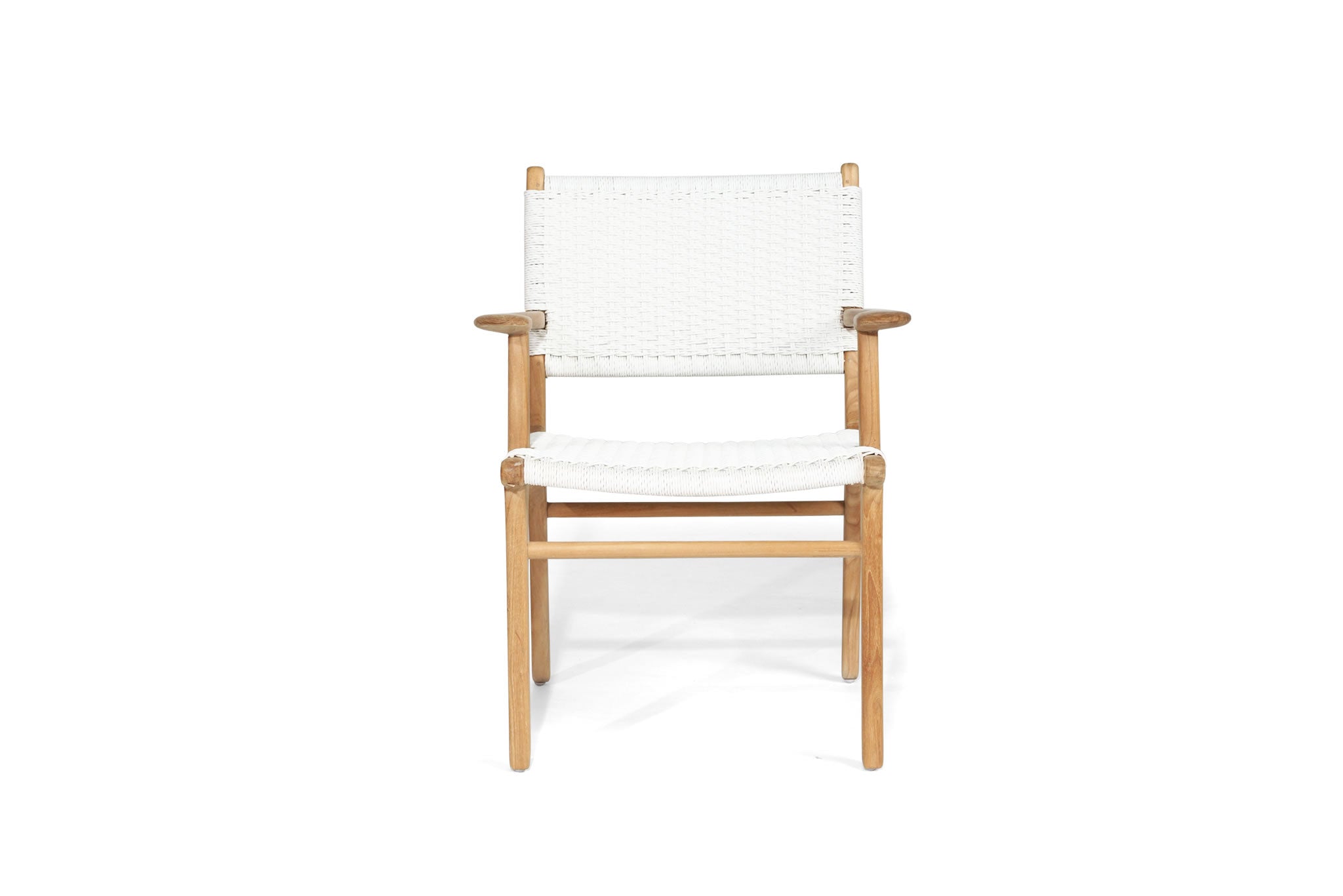 Zen Close Weave Dining Armchair - White
