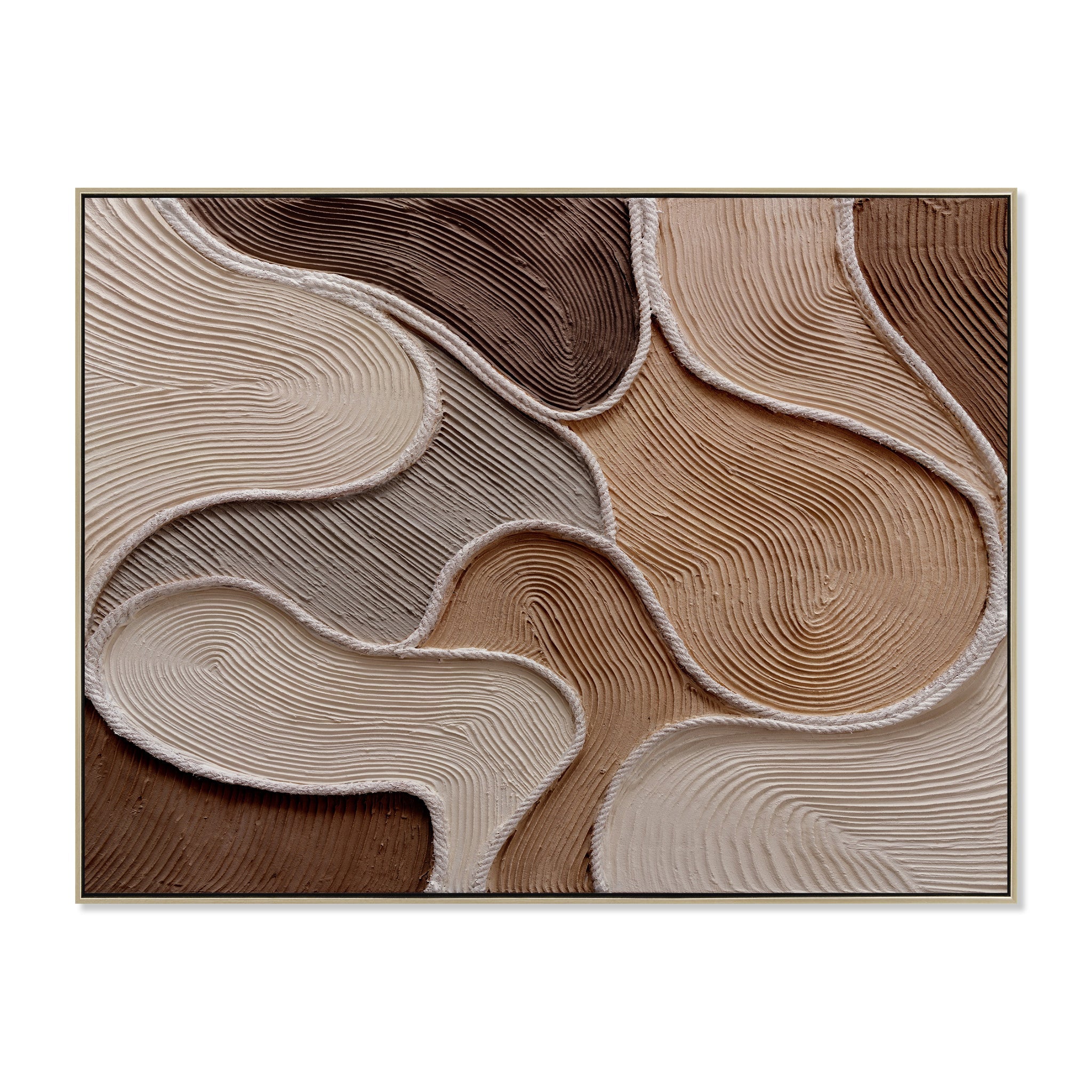 Terra Contour 120 x 90cm Framed Canvas - Natural