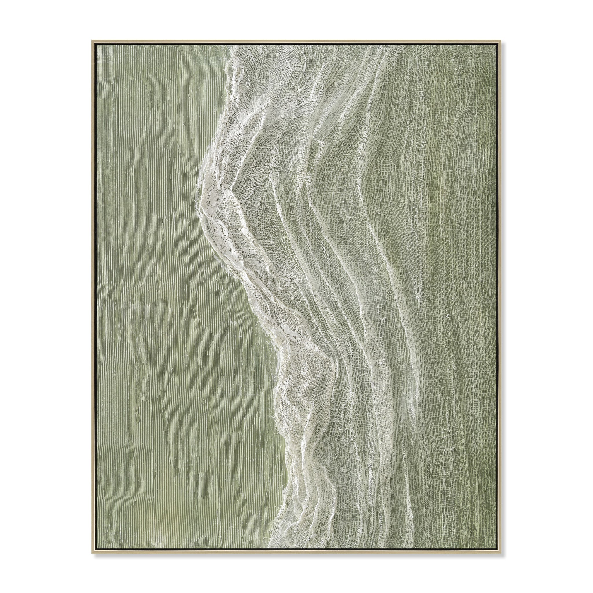 Verdelle Wave 80 x 100cm Framed Canvas - Natural