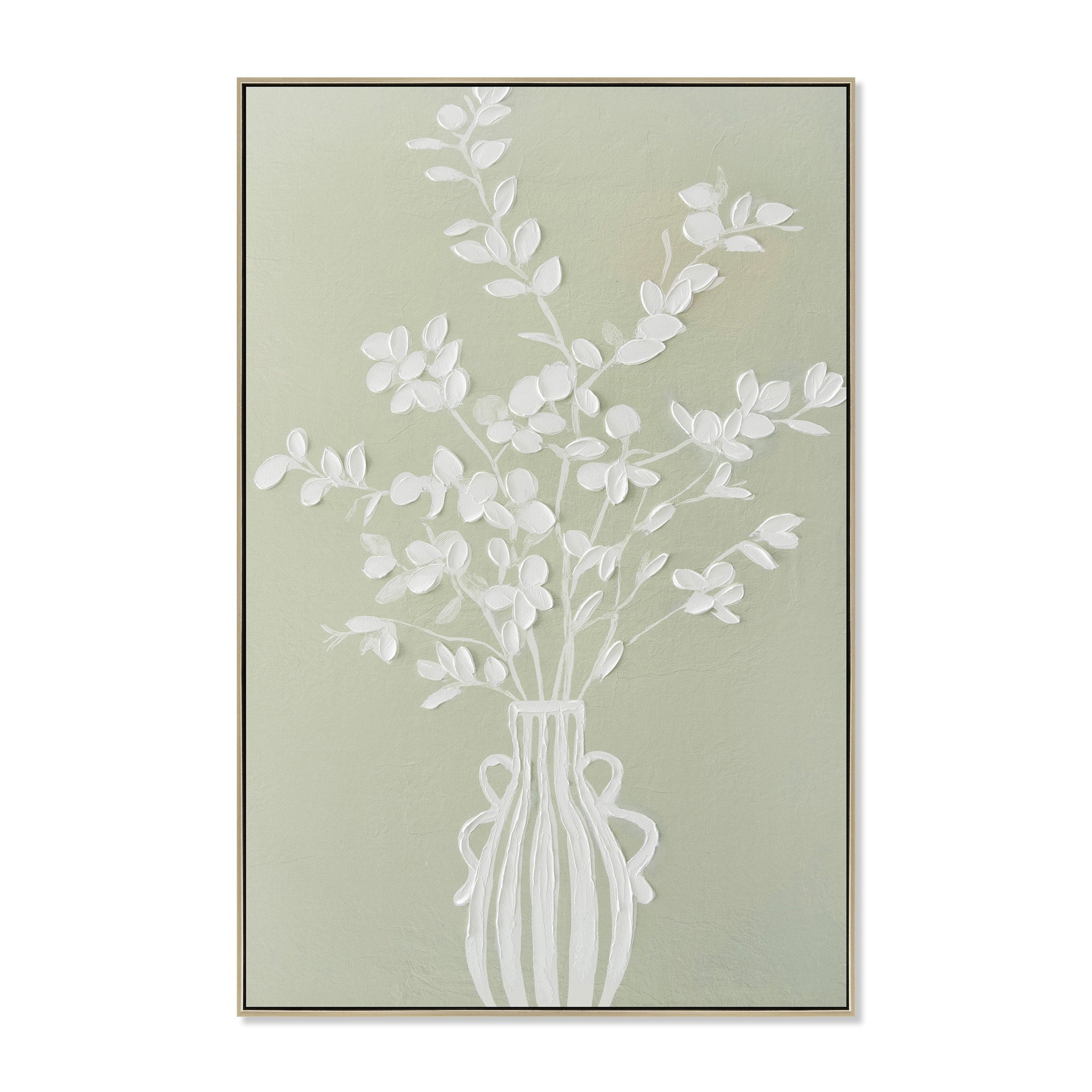Verdant Whisper 60 x 90cm Framed Canvas - Natural