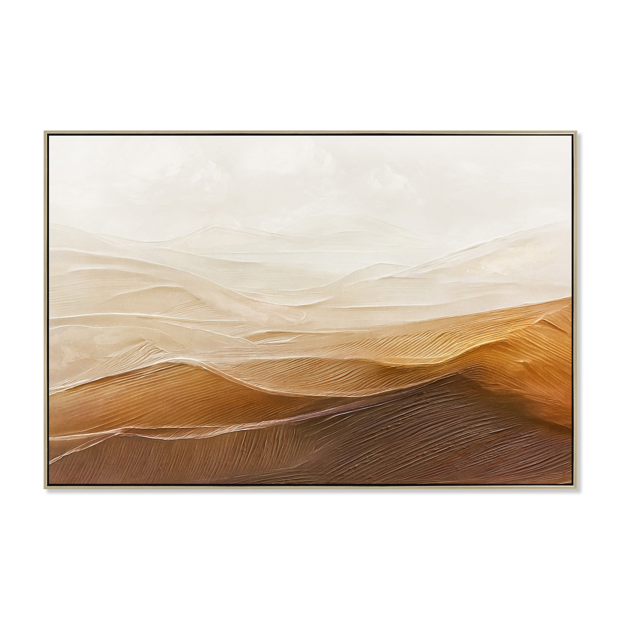 Amber Horizon 120 x 80cm Framed Canvas - Natural