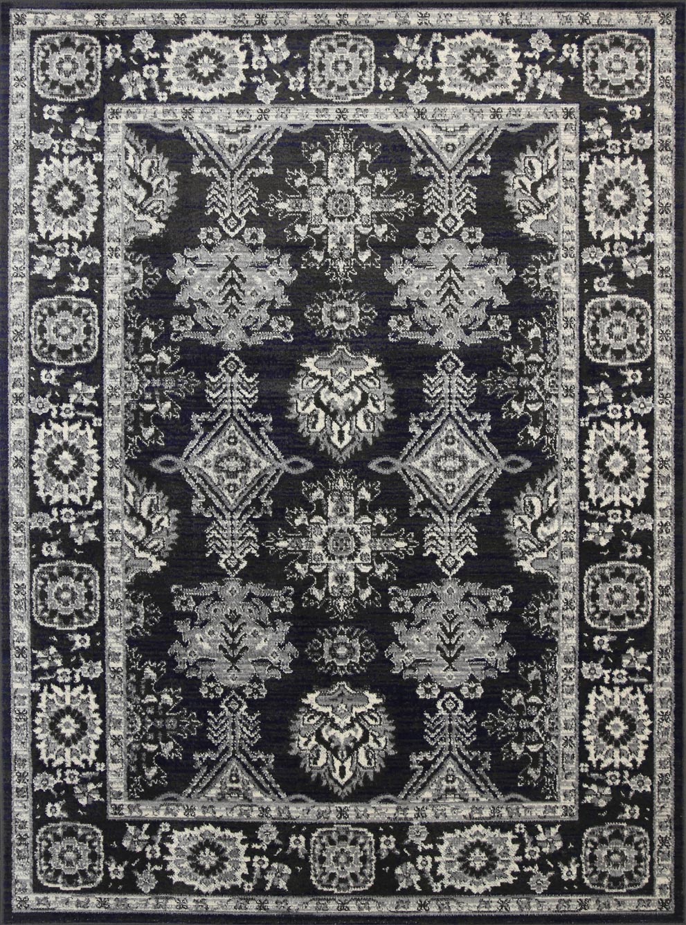 Arya Traditional Navy Grey Rug 160x220cm