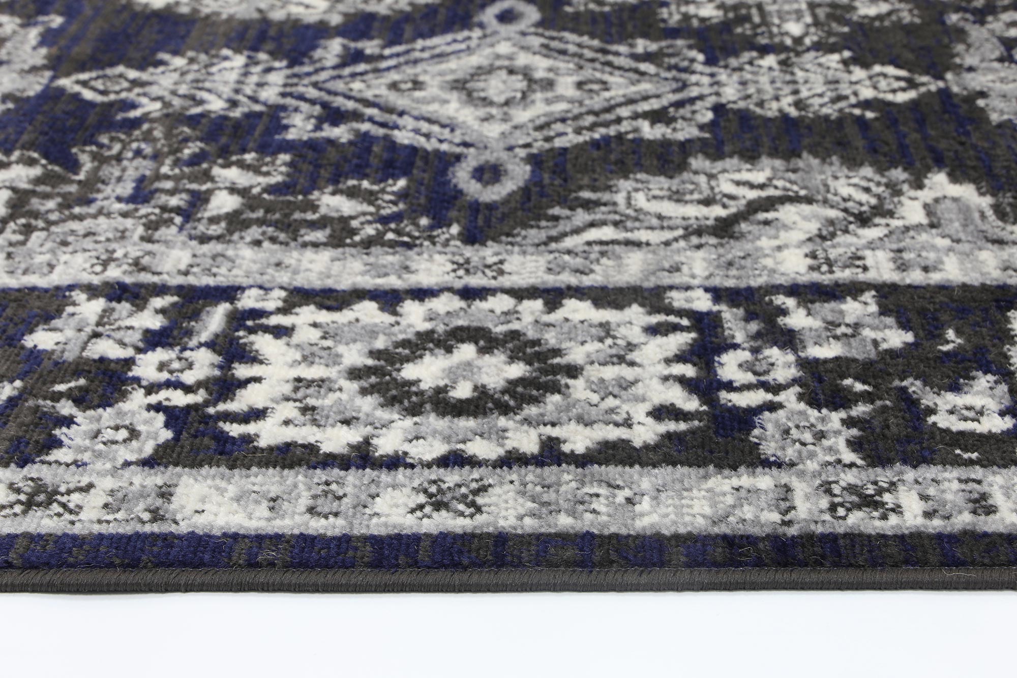 Arya Traditional Navy Grey Rug 160x220cm