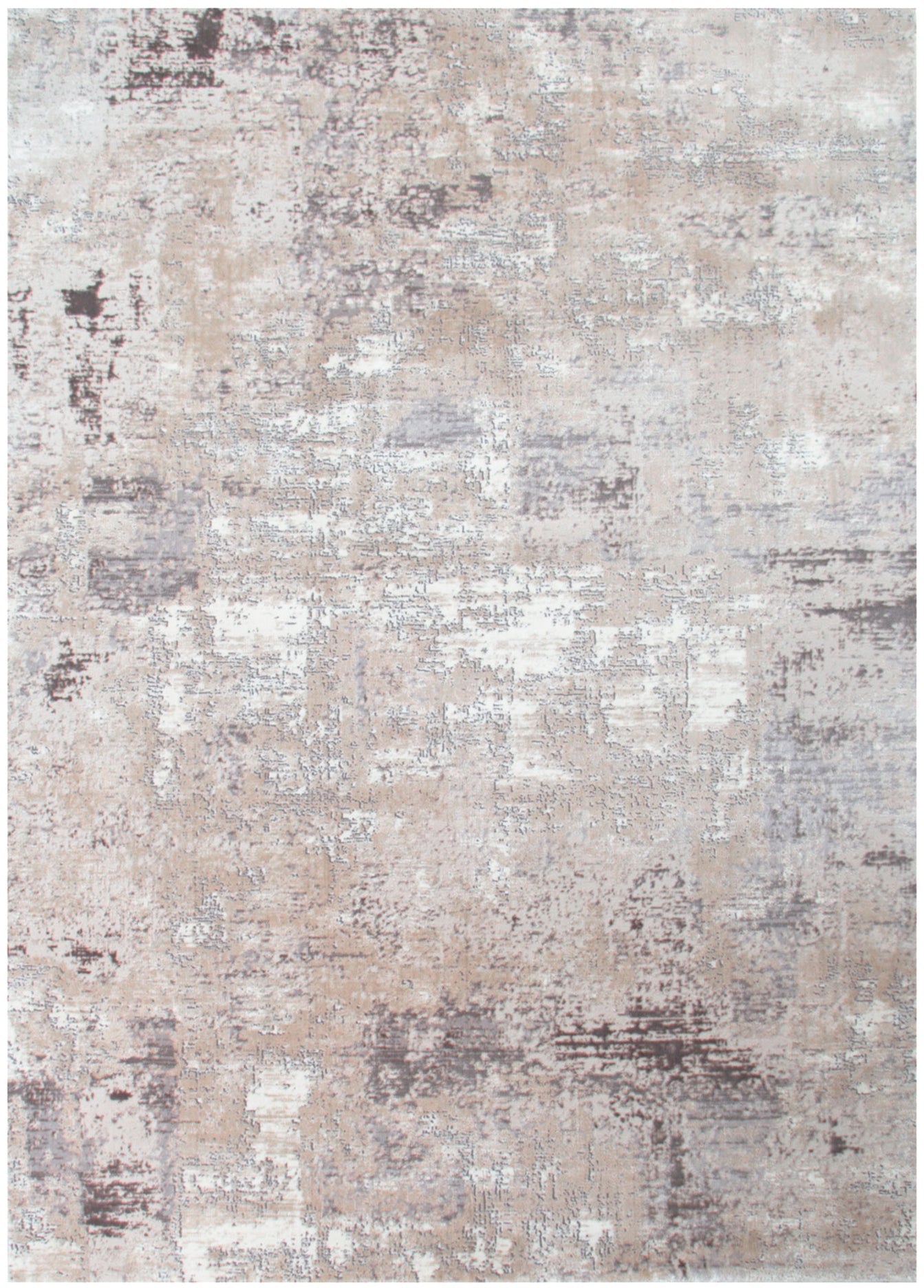 Atreo Distressed Abstract Beige Grey Rug