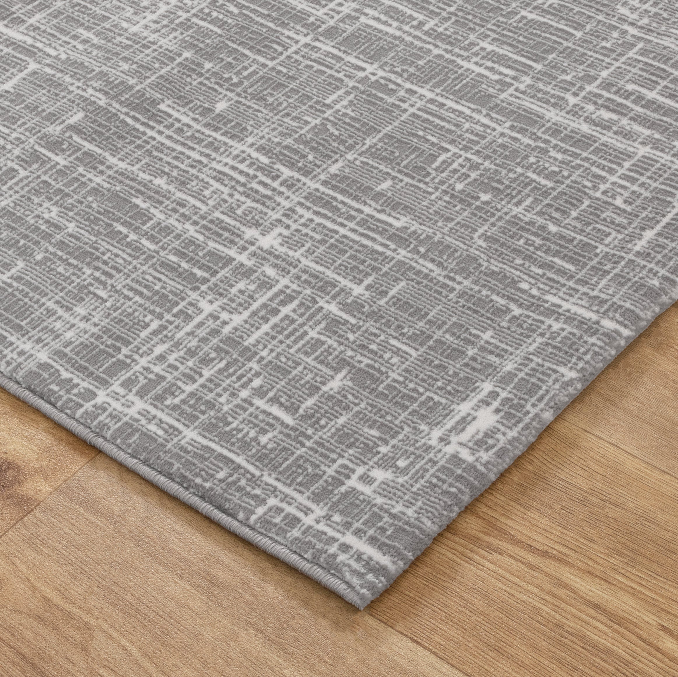 Atreo Distressed Geo Lines Grey Rug
