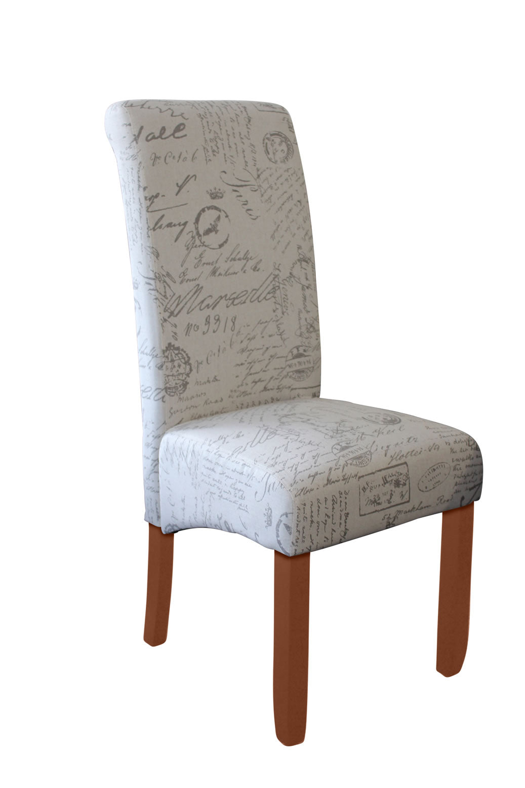Andriel Dining Chair - Chestnut/Script Fabric