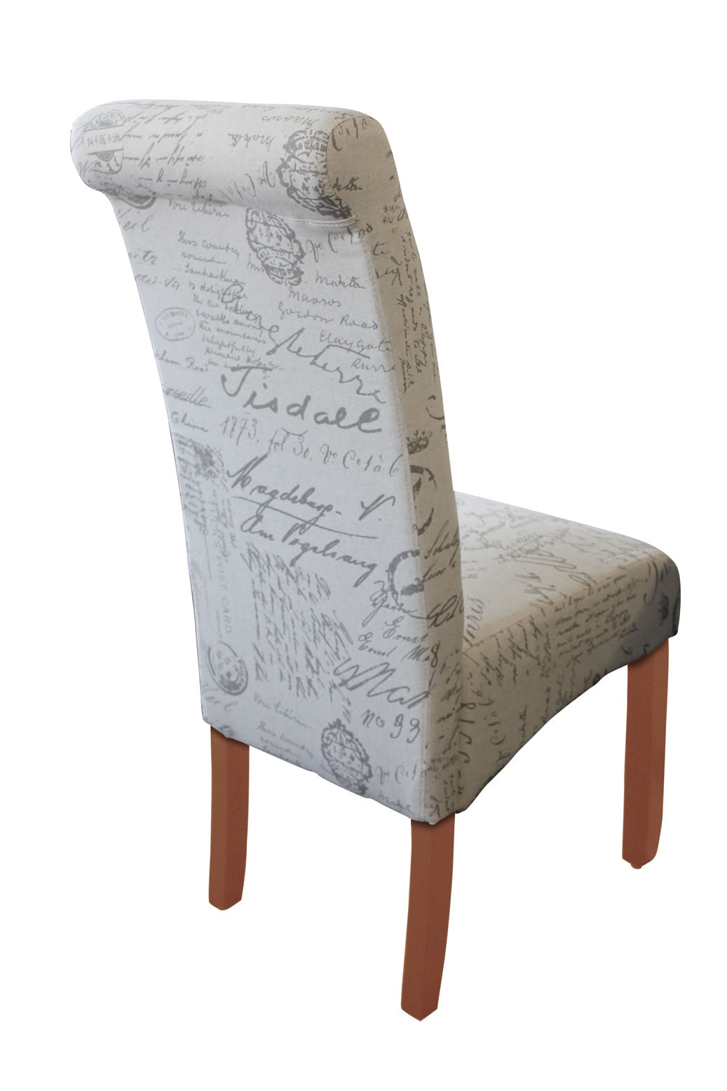Andriel Dining Chair - Chestnut/Script Fabric