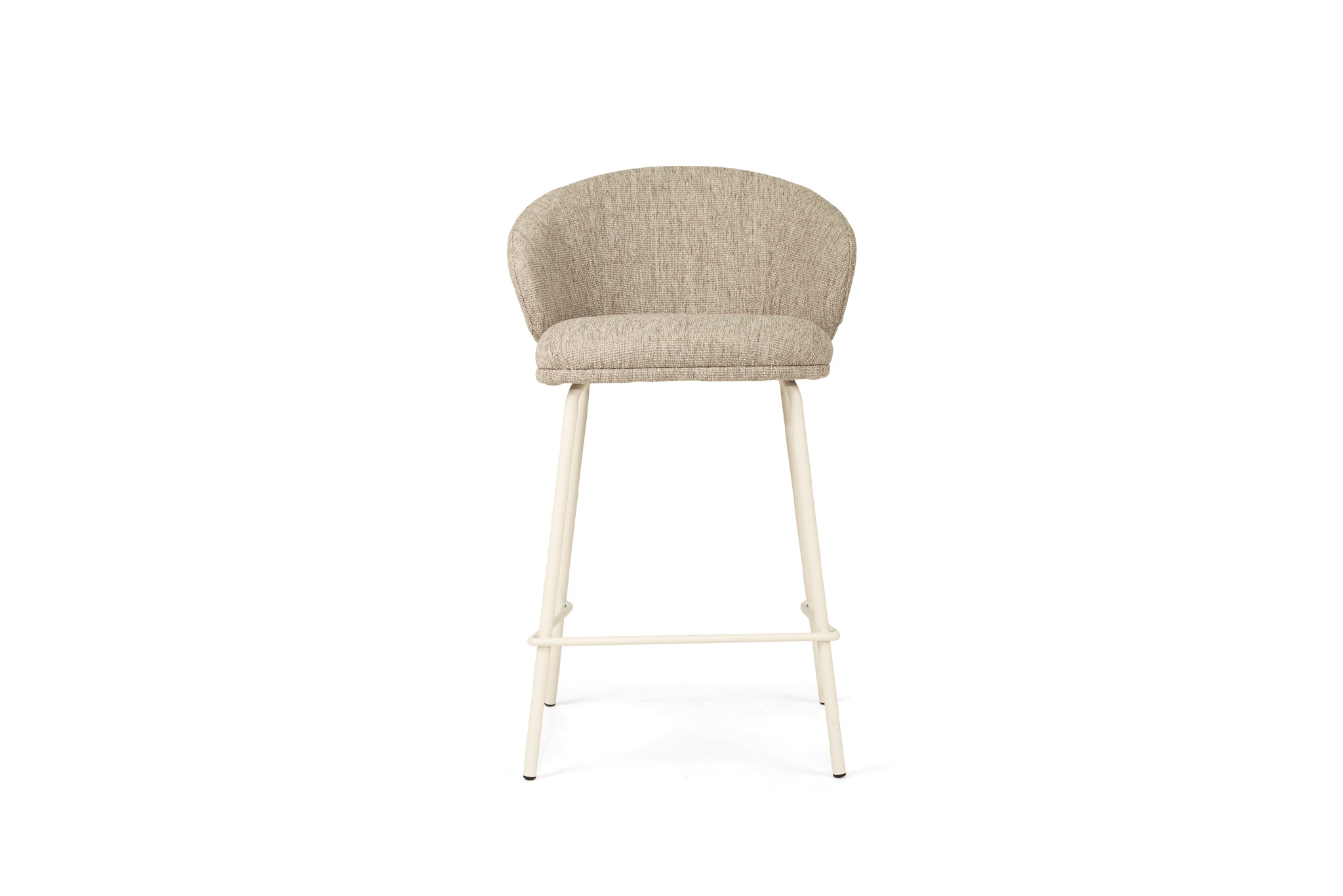 Anders Counter Stool - Pebble with White Legs