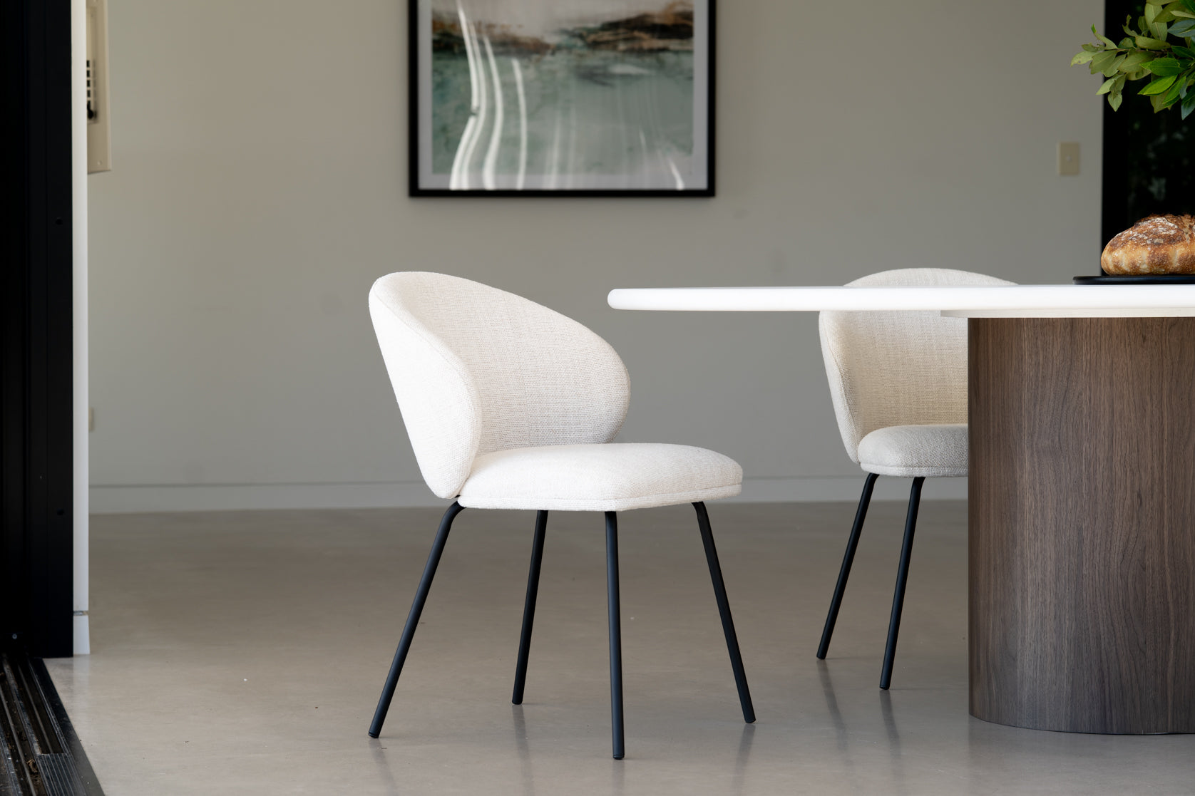 Anders Dining Chair - Natural with Black Legs