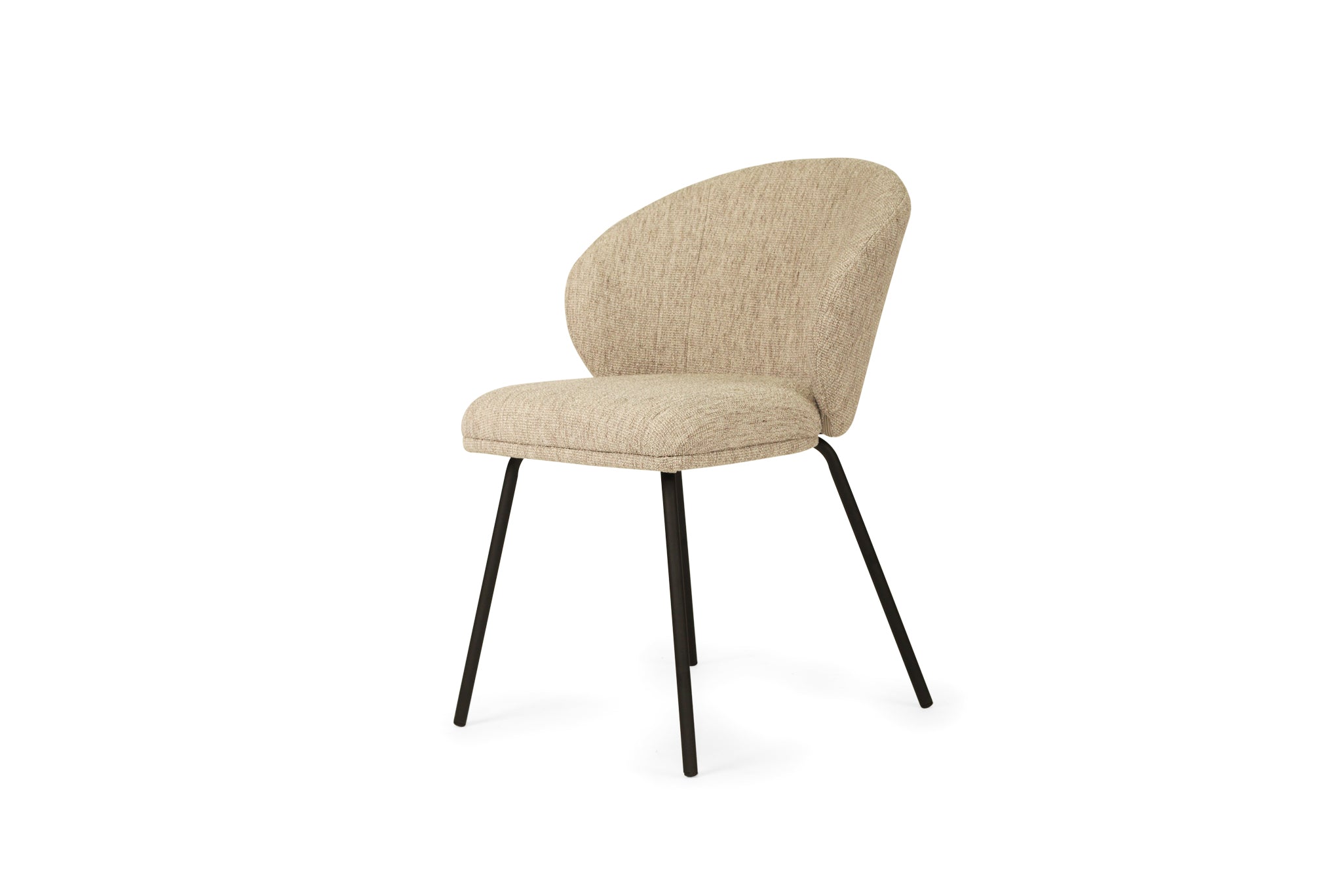 Anders Dining Chair - Pebble with Black Legs