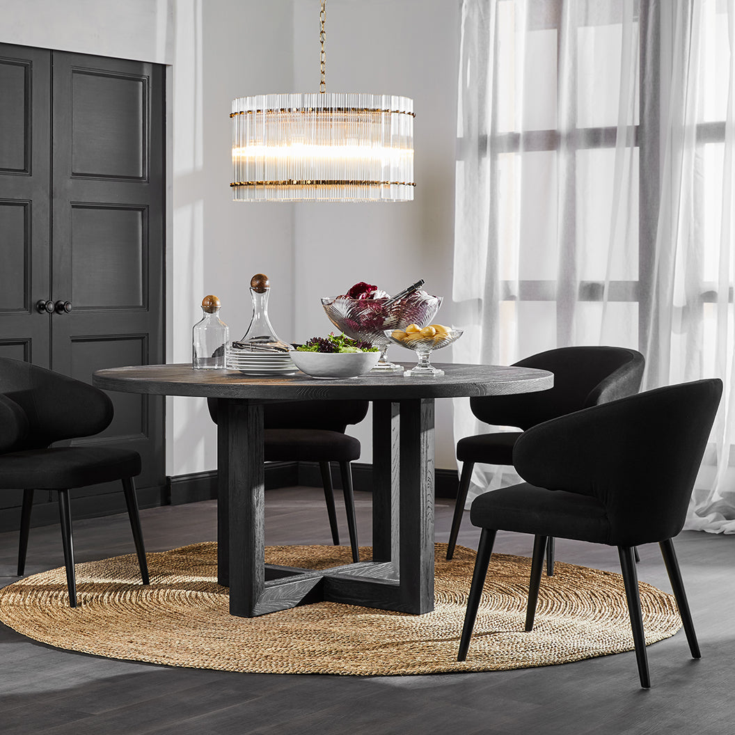 Leeton Round Dining Table - Black