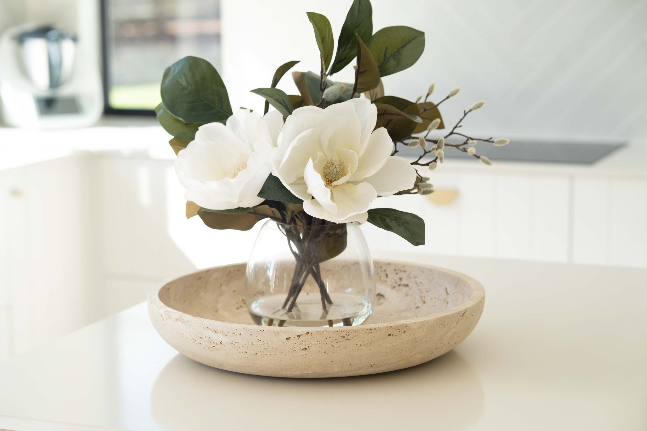 Jilian Fruit Bowl - Travertine