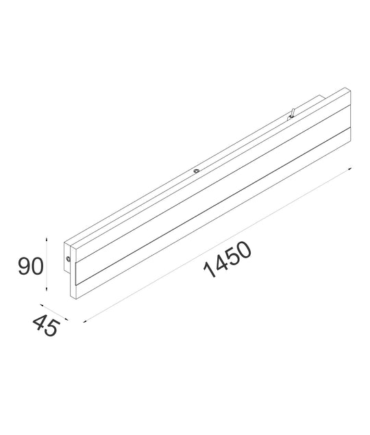 Wall S/M 48W Rect L1450mm LED Tri 3620Lm IP65 White W/Fr Diffuser 2Yr