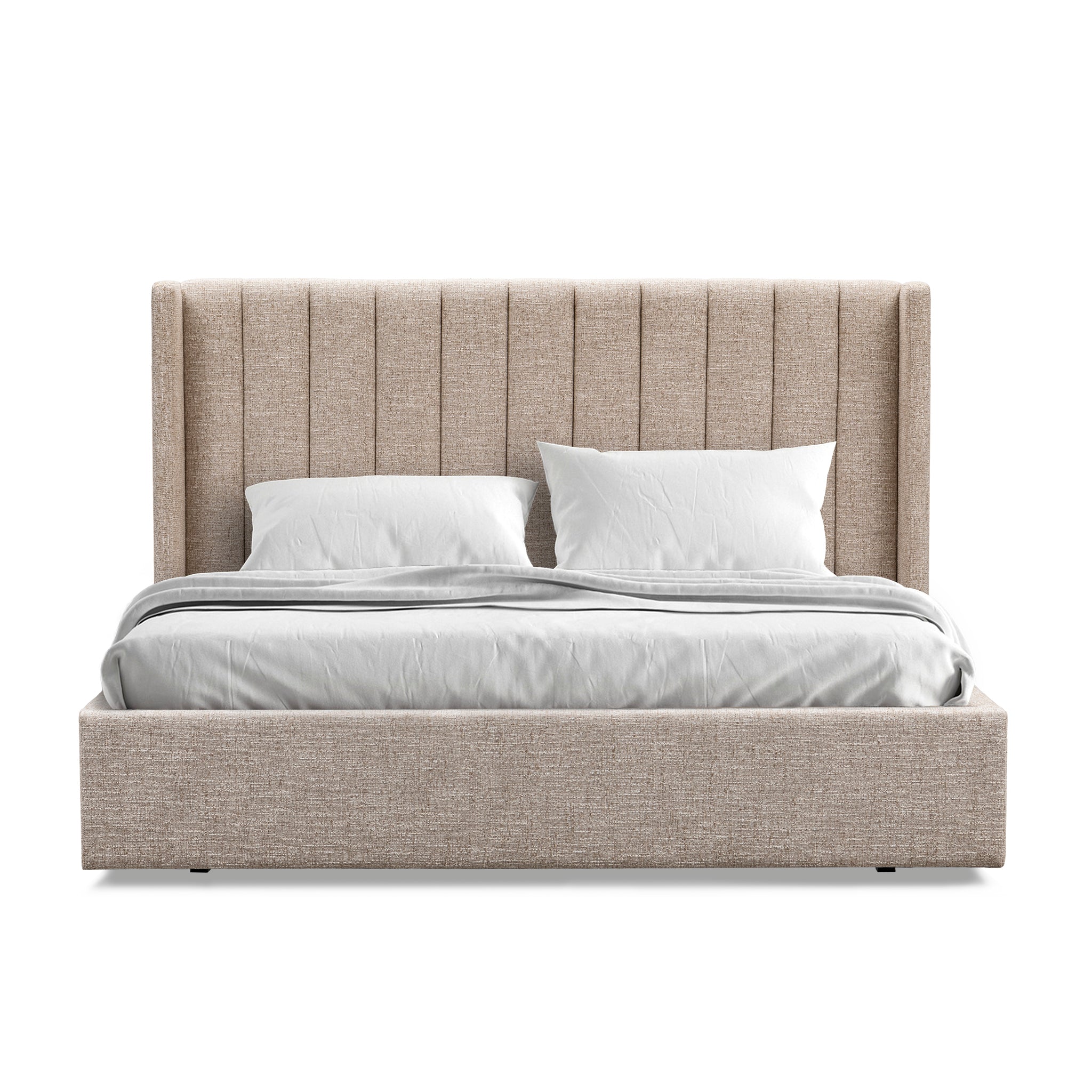 Hillsdale King Wide Base Bed Frame - Pale Beige