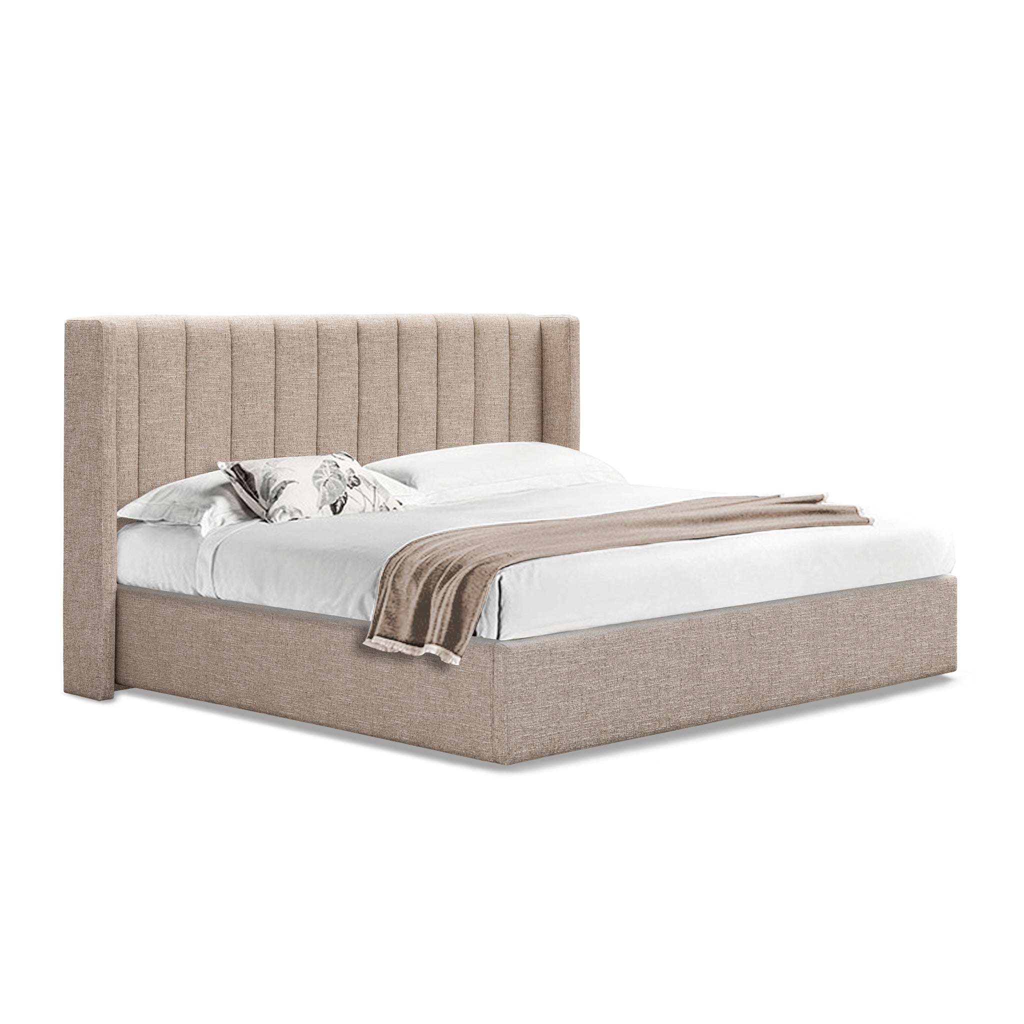 Hillsdale King Wide Base Bed Frame - Pale Beige