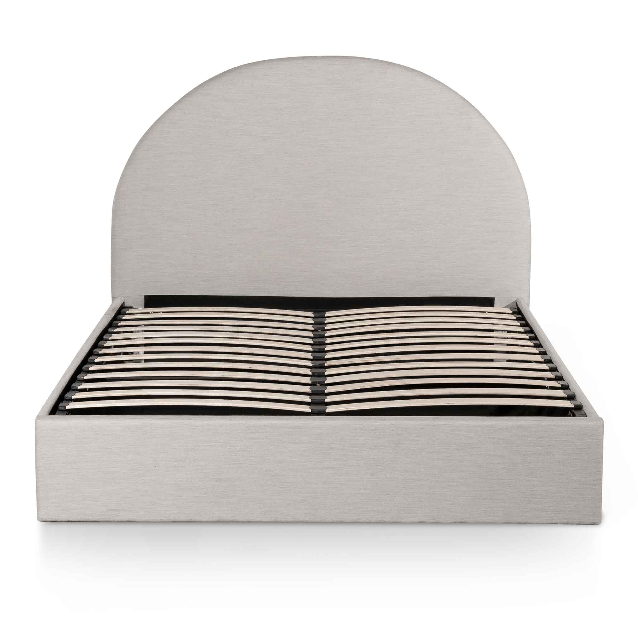 Antonia Fabric King Bed - Pearl Grey with Storage