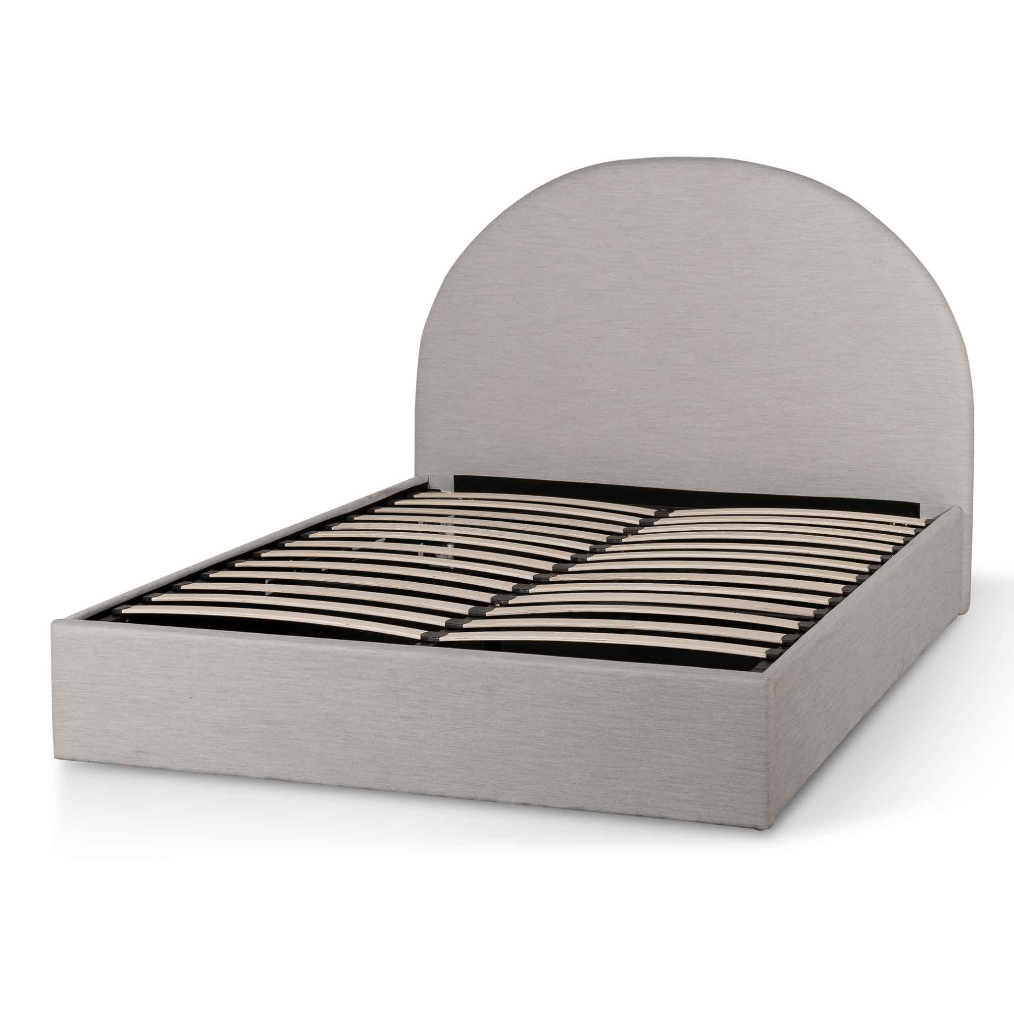 Antonia Fabric King Bed - Pearl Grey with Storage