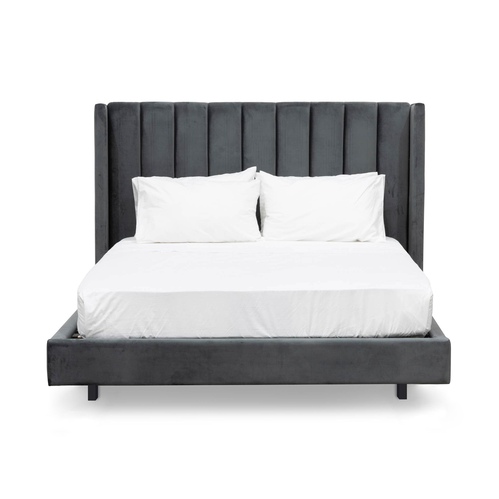 Hillsdale King Bed Frame - Charcoal Velvet