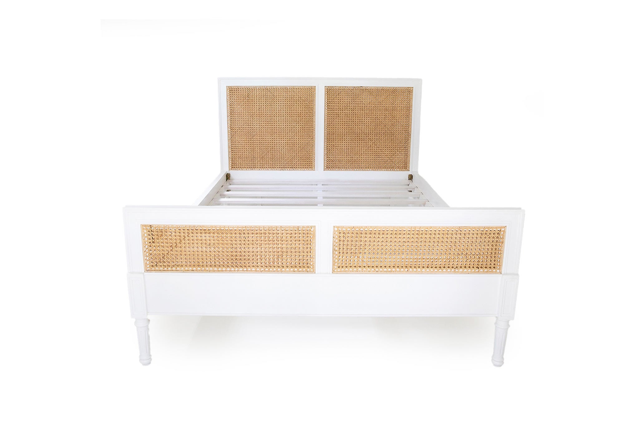 Hamilton Cane King Bed - White