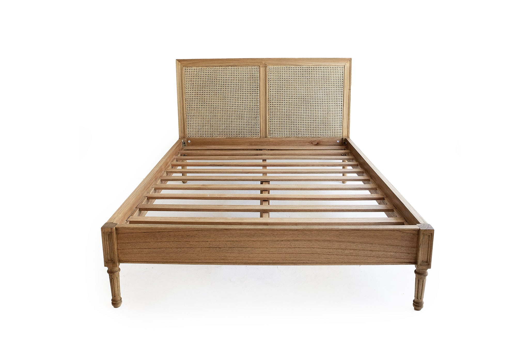 Hamilton Cane King Bed - Weathered Oak - No End