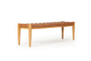 Pasadena Woven Leather Bench - Tan