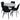 Fiorenza 5 Piece Round Dining Set - White Marble/Black Faux Leather Chairs