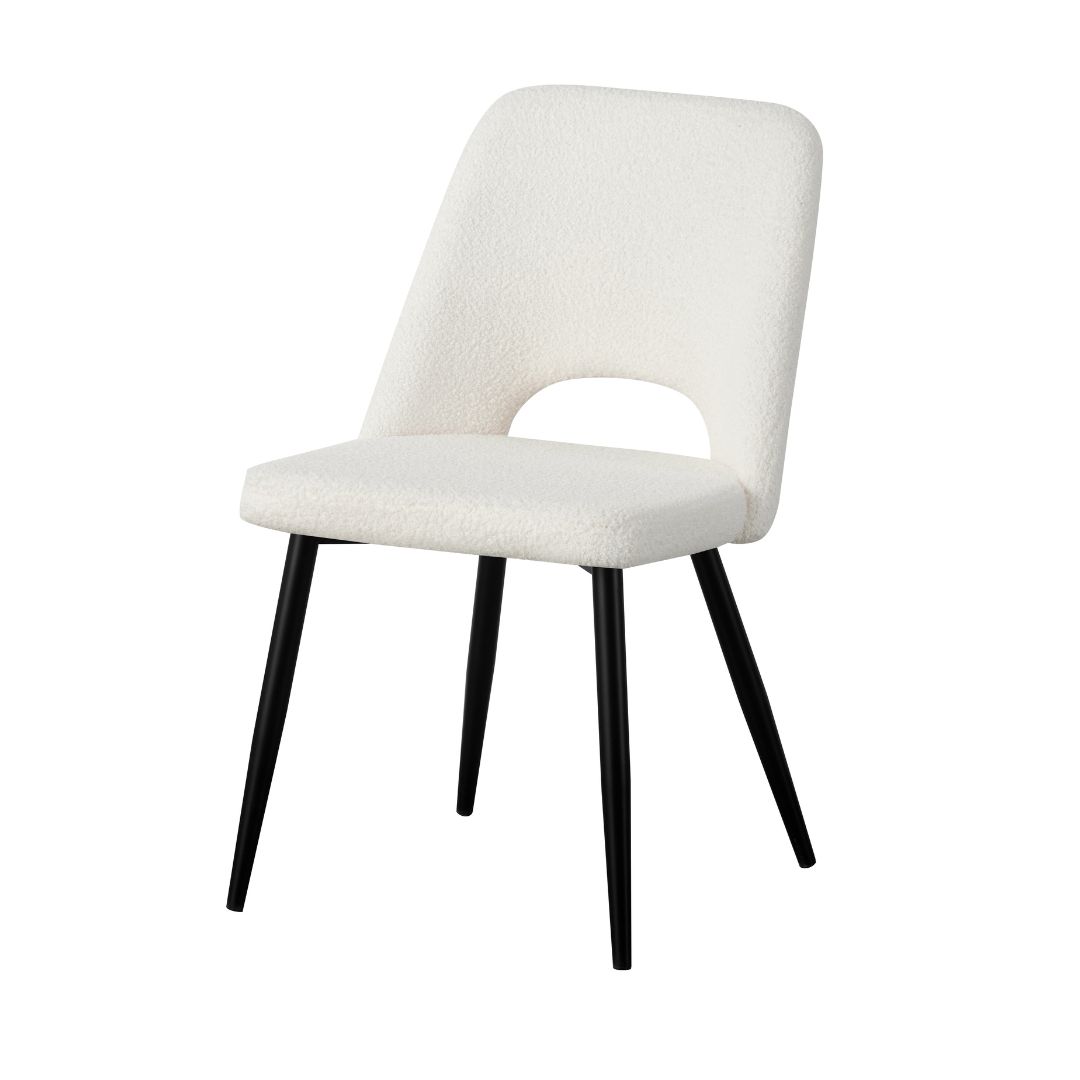 Zad Dining Chair - White Boucle Fabric (Set of 4)