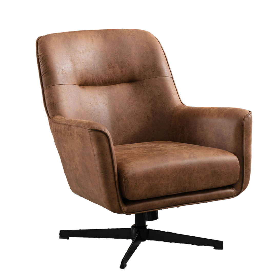 Wendolin Swivel Chair - Tan Faux Leather