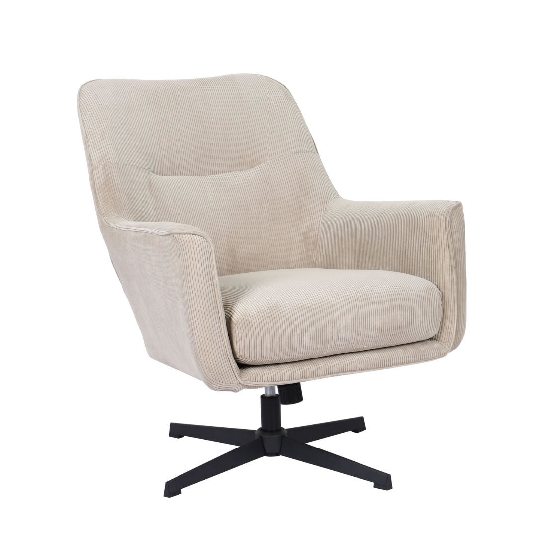 Wentworth Swivel Chair - Beige Corduroy Fabric