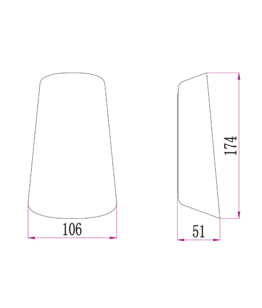 Wall S/M Up/Dn 11W LED Tri 378Lm IP65 Cone Dark Grey Clear Diffuser