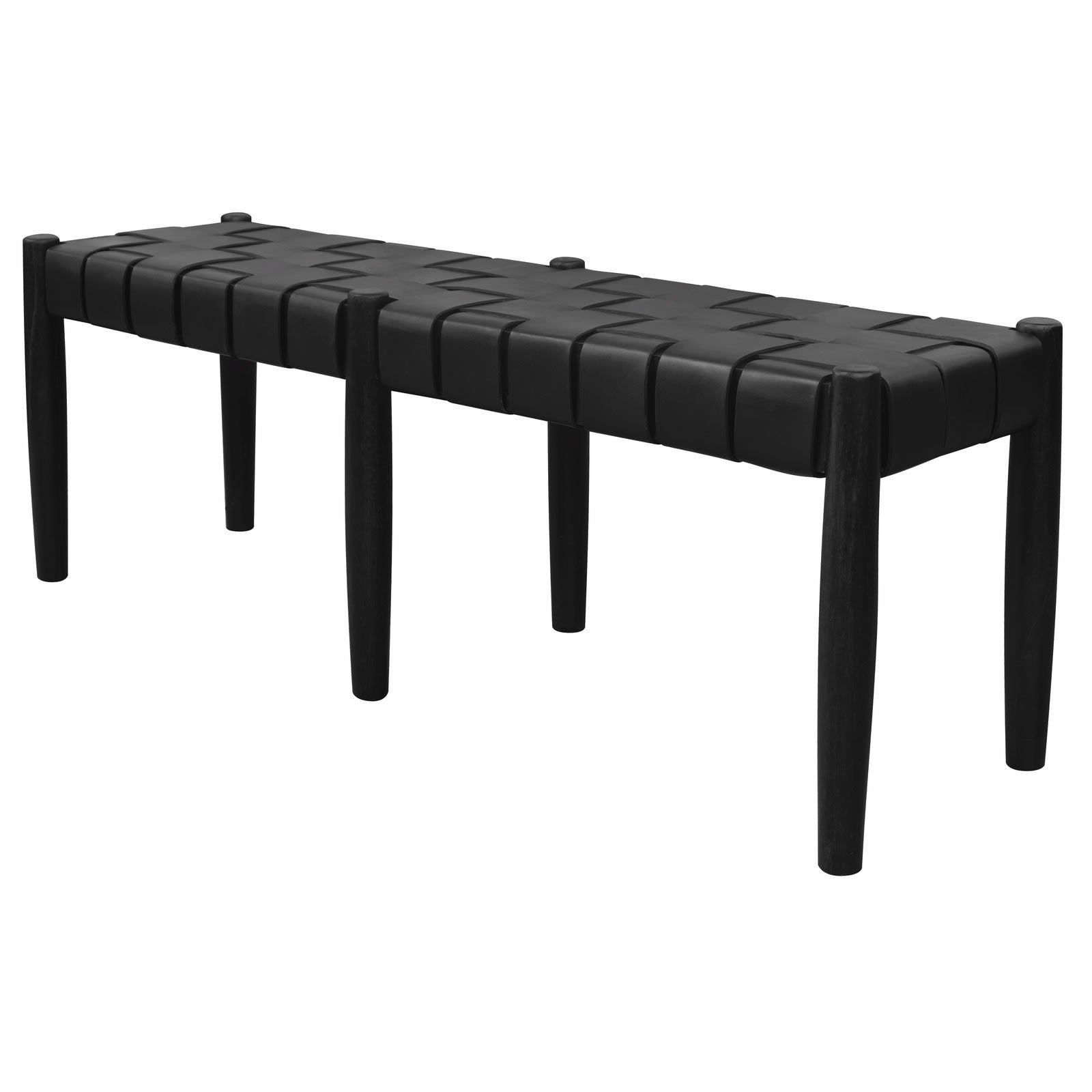 Elliot Leather Bench - Black