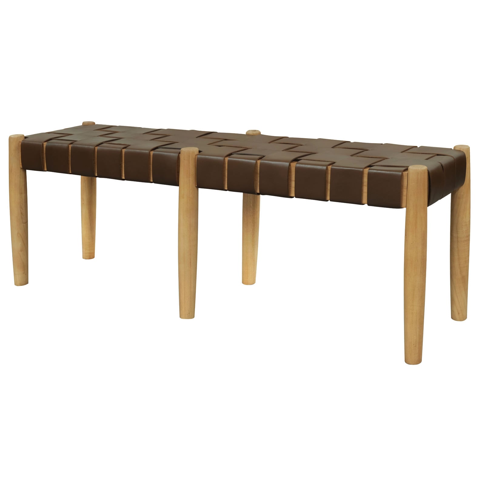 Elliot Leather Bench - Natural