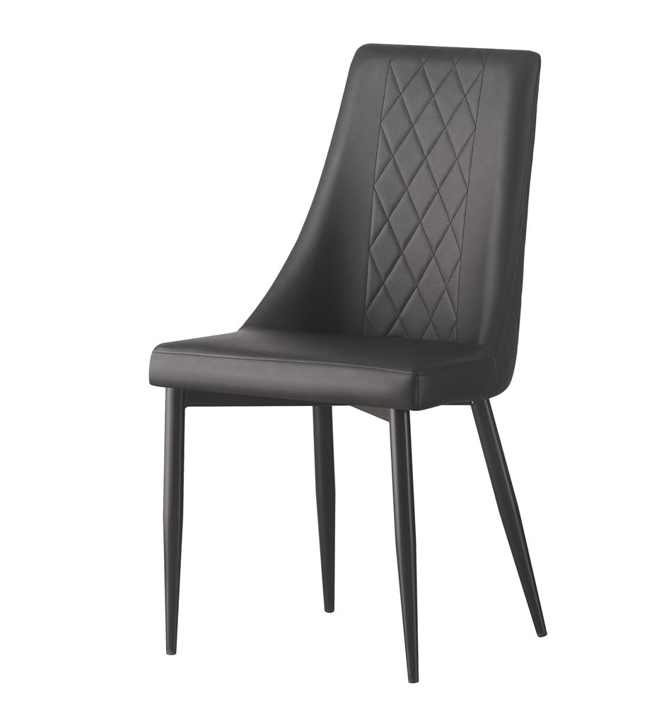 Magar Chair - Black Faux Leather Upholstery