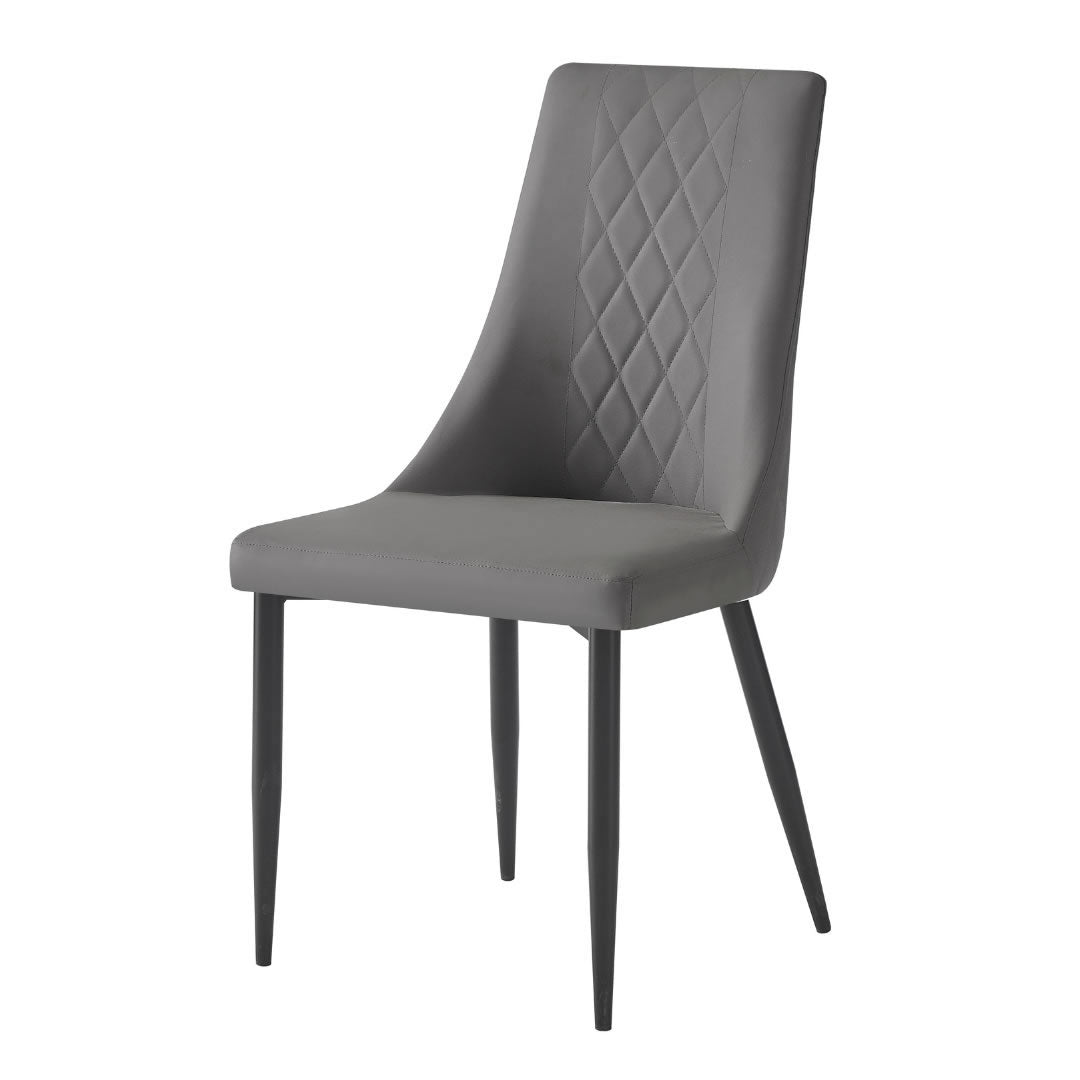 Magar Chair - Grey Faux Leather Upholstery