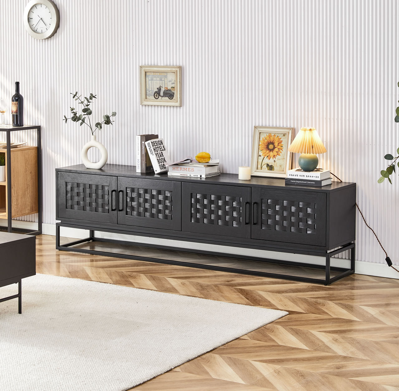 Brittania Entertainment Unit - Black Oak Veneer